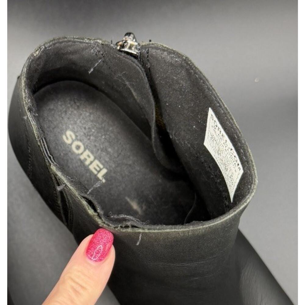 Sorel Joan Of Arctic Wedge II Boots Womens 8.5 Side Zip Bootie NL3364-010 Black - Picture 4 of 9